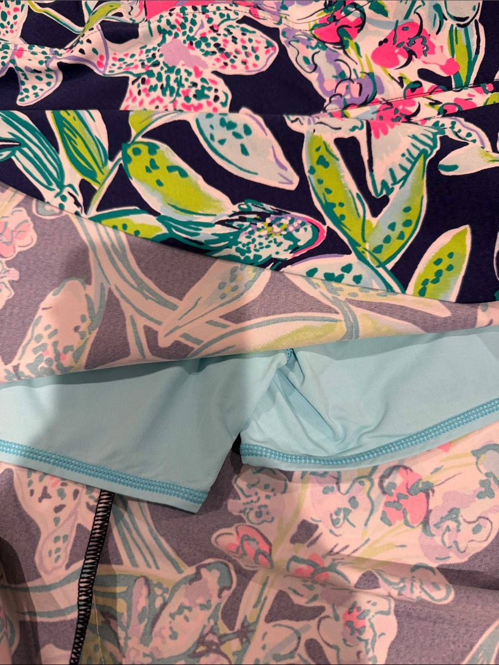 Lilly Pulitzer Navy Floral Lace-Trim Mini Skirt - Picture 3 of 4